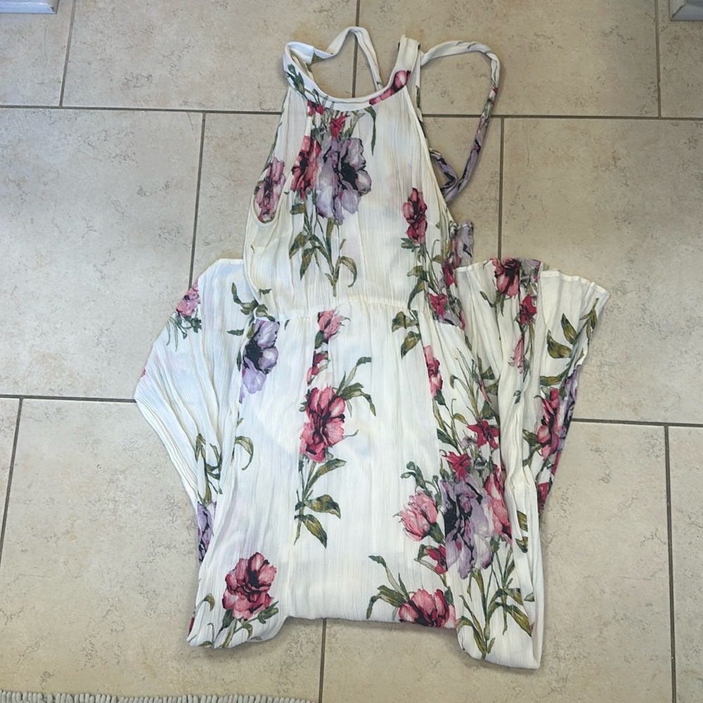 Floral High Neck Maxi Dress